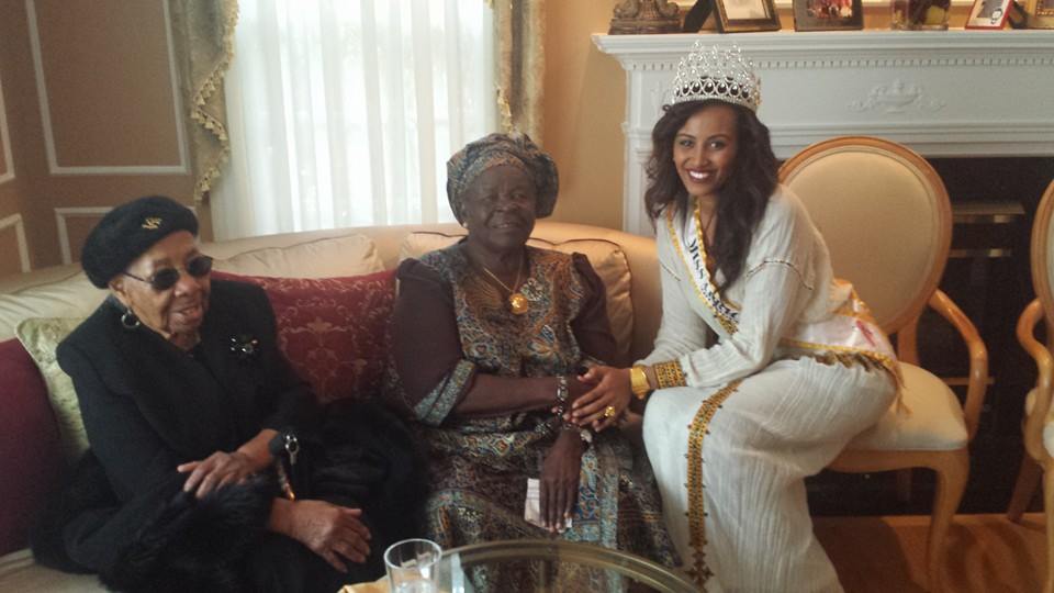 Read more about the article Miss Africa USA Meets President Obama’s Grand Mother, Mama Sara Obama in Washington DC