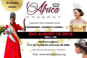 Read more about the article Miss Africa USA Releases Official Event Flyer of The Grand Coronation Ceremony August 18 2018