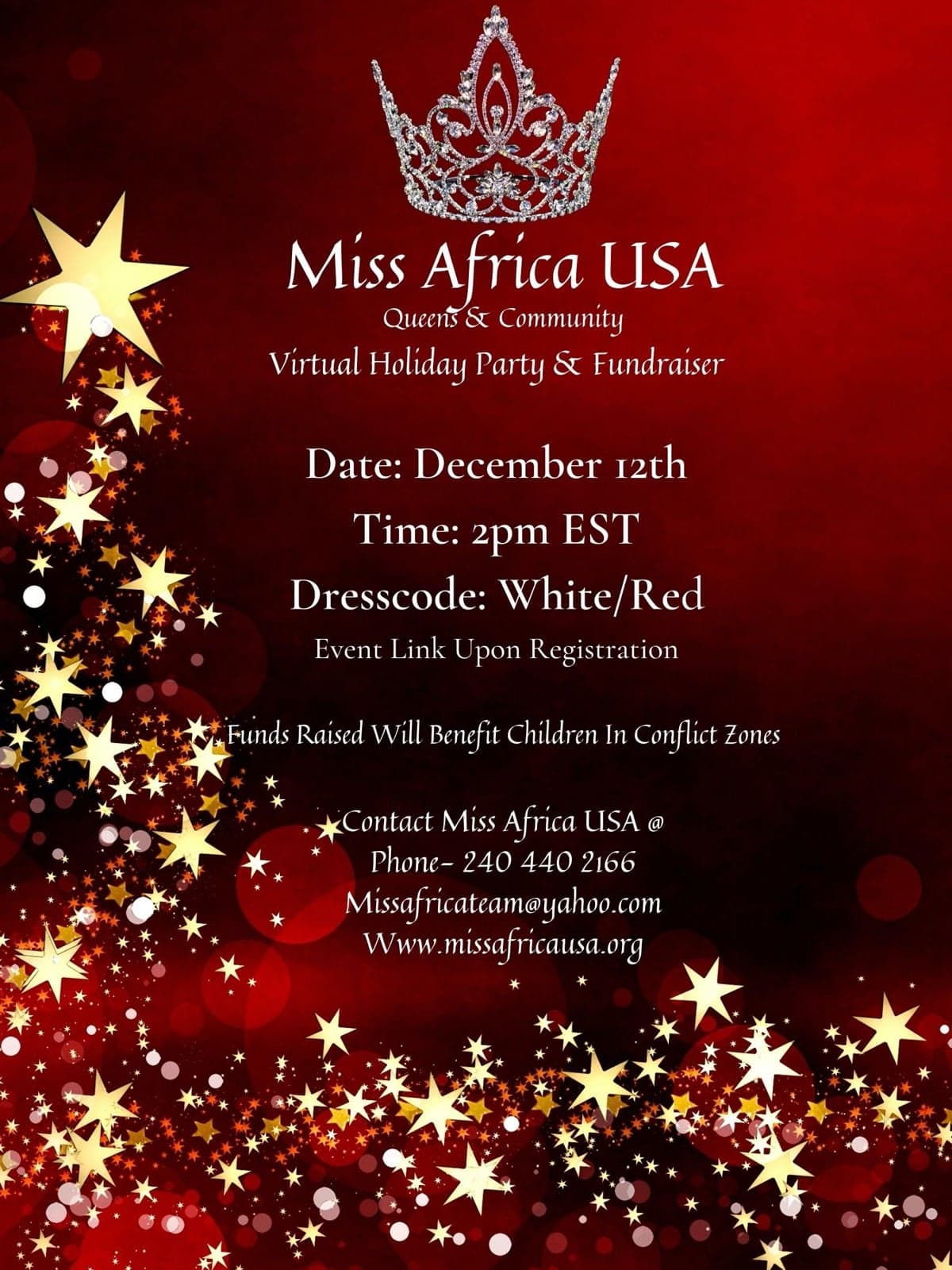 You are currently viewing Register for The Inaugural Miss Africa Holiday Party On EventBrite
